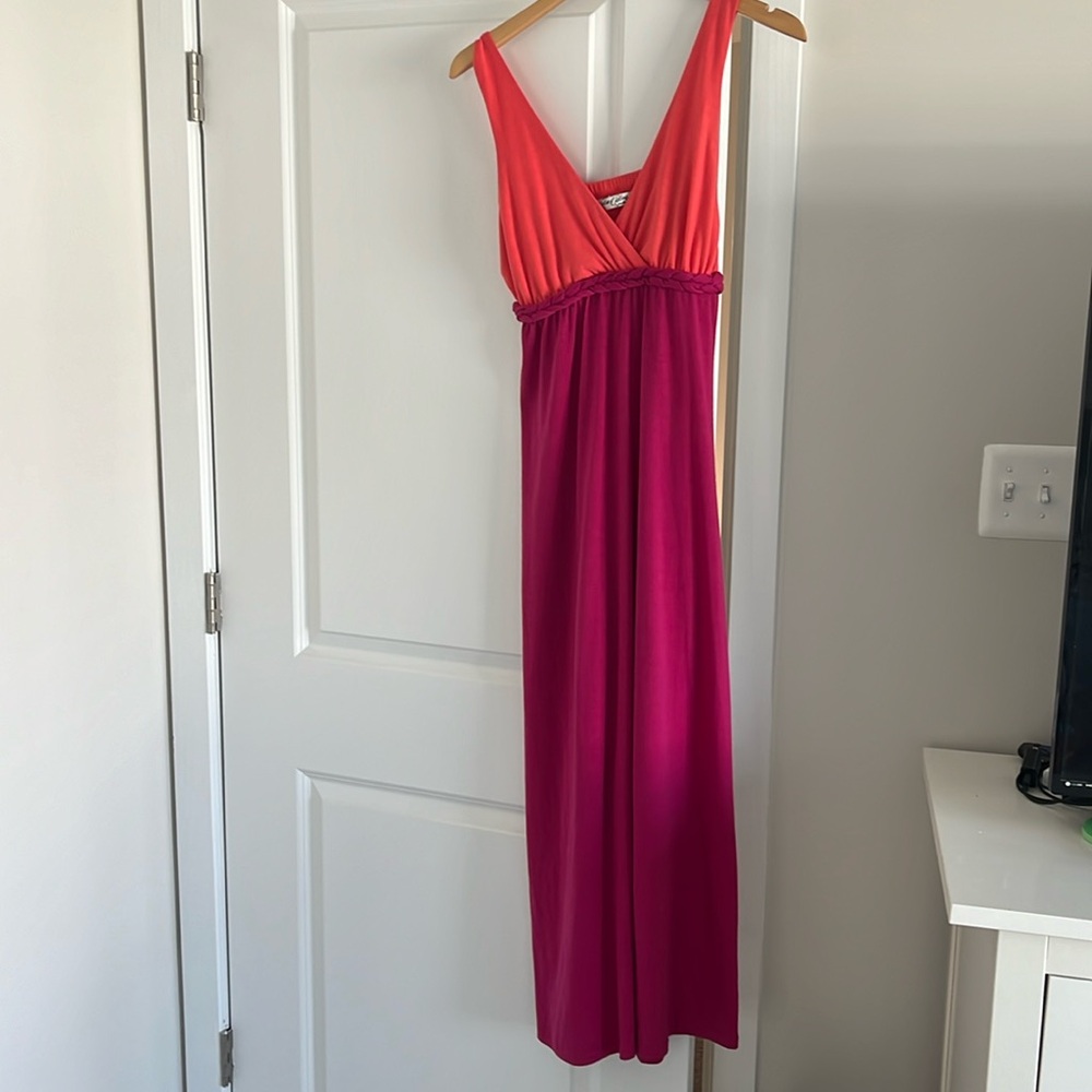 Pink and coral maxi dress